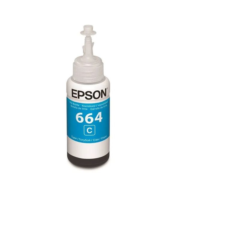Botella De Tinta Epson T664 Azul Original