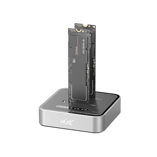 DUPLICADOR CLONADOR SSD NVME M.2 M-KEY, DOBLE BAHÍA, 1-FAN, USB-C 20GBPS, SD08 Garantía 6 Meses
