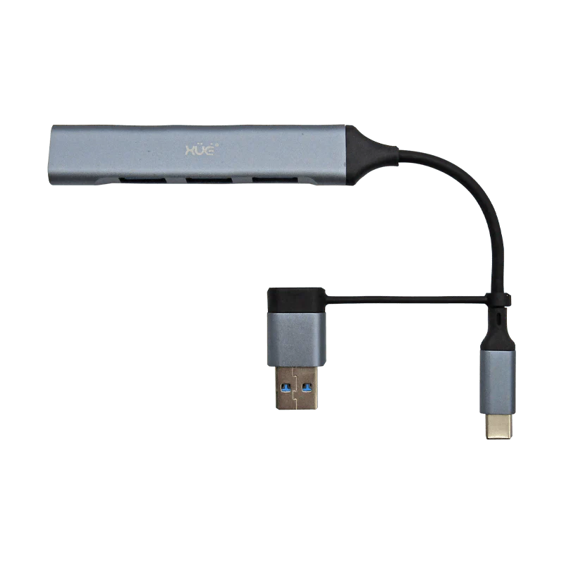Hub expansor USB-C + Convertidor USB-C Hembra a USB 3.0 Macho a 4 x USB 3.0 , XUE® GRIS