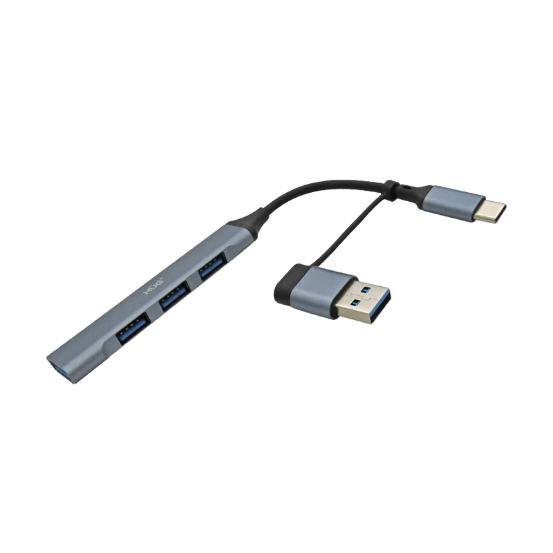 Hub expansor USB-C + Convertidor USB-C Hembra a USB 3.0 Macho a 4 x USB 3.0 , XUE® GRIS