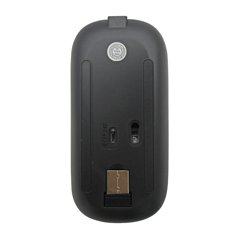 Mouse Inalámbrico Silencioso XUE 1600 DPI USB-C Negro Bluetooth + 2.4GHz