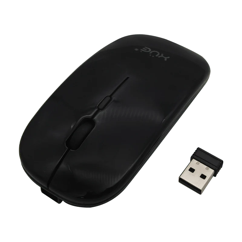 Mouse Inalámbrico Silencioso XUE 1600 DPI USB-C Negro Bluetooth + 2.4GHz