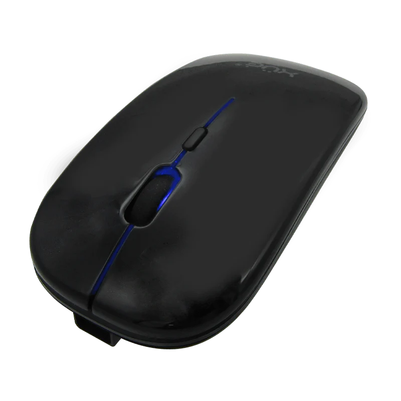 Mouse Inalámbrico Silencioso XUE 1600 DPI USB-C Negro Bluetooth + 2.4GHz