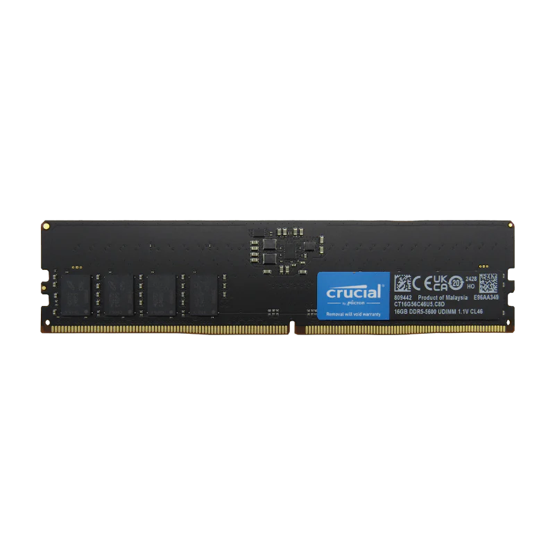 Memoria RAM 16GB para Desktop DDR5 PC5-44800 5600MHZ CL46 1.1V CT16G56C46U5 Marca Crucial