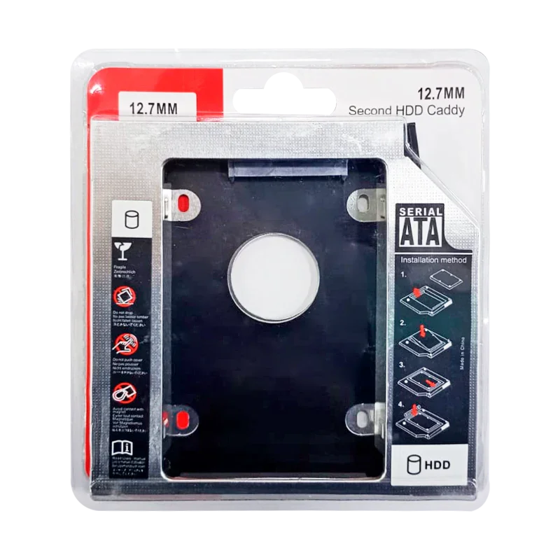 Caddy 12.7MM DVD+RW para Disco Duro 2.5" SATA (enclosure)