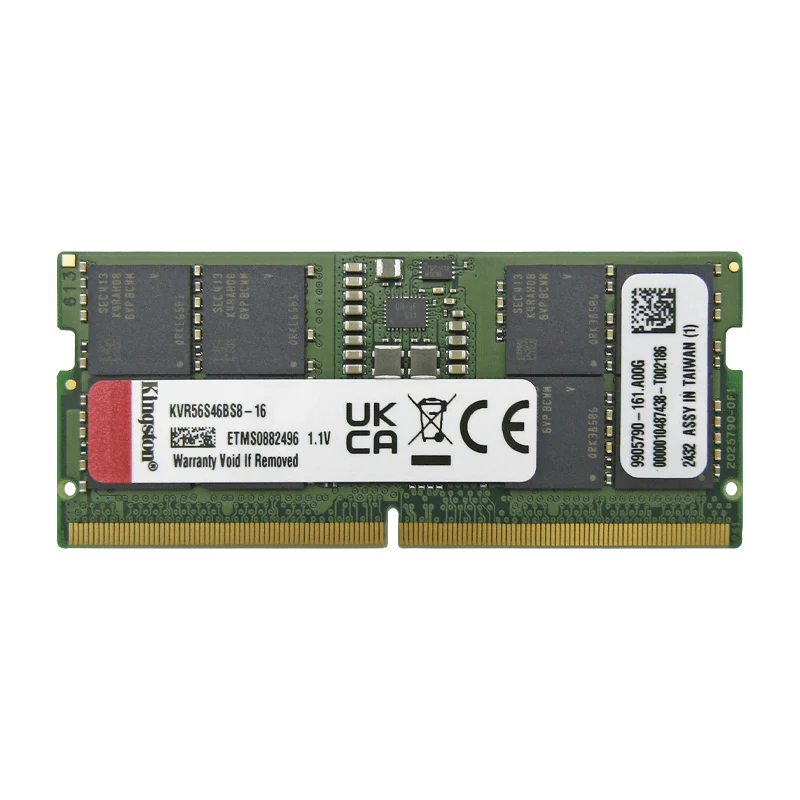 Memoria RAM 16GB para Laptop DDR5 PC5-44800 5600MHZ CL46 1.1V KVR56S46BS8-16 Marca Kingston