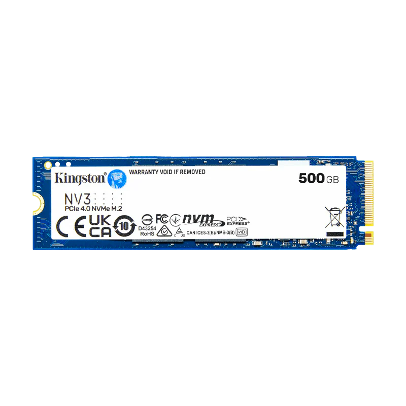 Disco de Estado Sólido SSD 500GB PCI-E 4.0 M.2 2280 NVMe SNV3S/500G R/W 5000 MB/S Marca Kingston