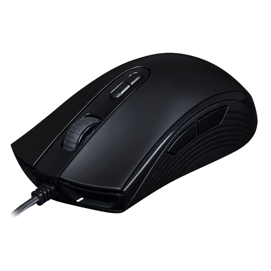 Mouse Gamer HyperX Pulsefire Core · Alámbrico USB-A · Sensor Pixart 3327 · 6.200 DPI · 87g · 7 Botones · RGB · Negro