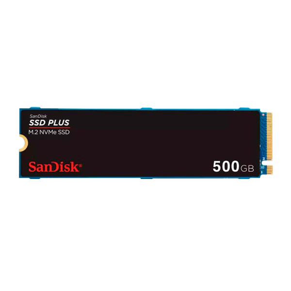SSD PCI-E 3.0 M.2 2280 500GB NVME SANDISK SSD PLUS SDSSDA3N-500G-G26 R/W 2400 MB/S Garantía 3 Años