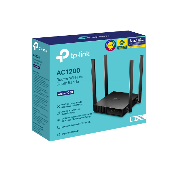Router Wi-Fi de doble banda AC1200 Archer C50 tp-link
