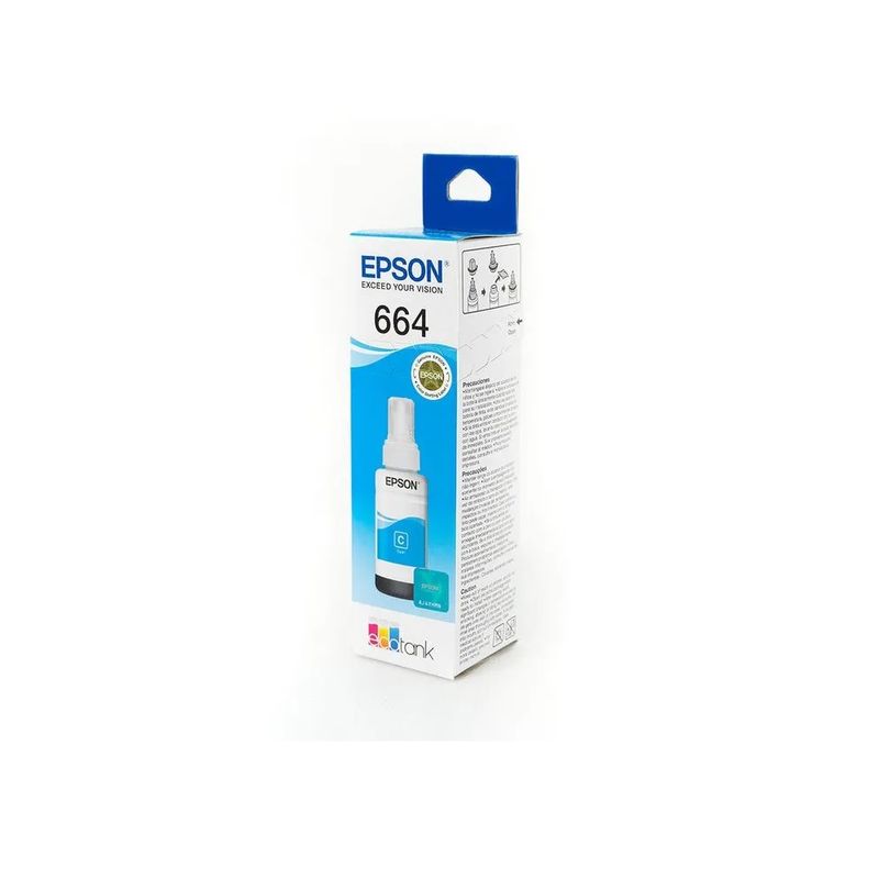 Botella De Tinta Epson T664 Azul Original
