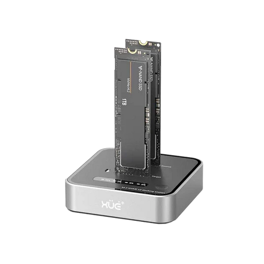 DUPLICADOR CLONADOR SSD NVME M.2 M-KEY, DOBLE BAHÍA, 1-FAN, USB-C 20GBPS, SD08 Garantía 6 Meses