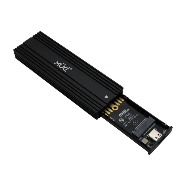 CAJA PCI-E NVME USB-C EXT SSD NVME KEY M & M2 SATA B+M KEY NEGRO 20Gbps XUE® Garantia 6 meses