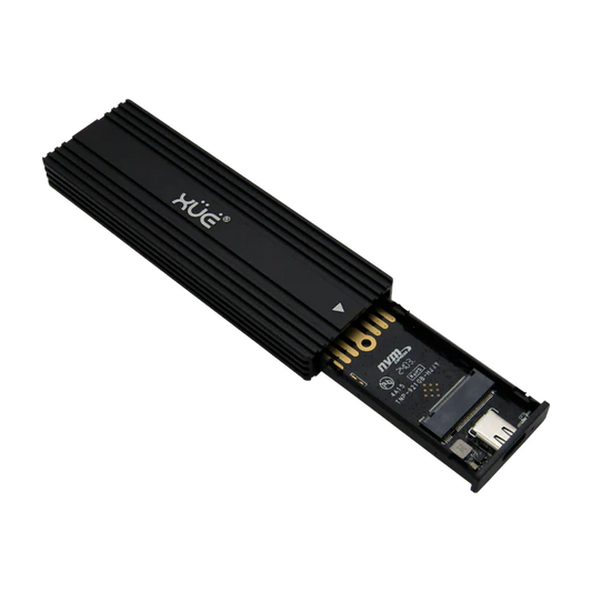 CAJA PCI-E NVME USB-C EXT SSD NVME KEY M & M2 SATA B+M KEY NEGRO 20Gbps XUE® Garantia 6 meses
