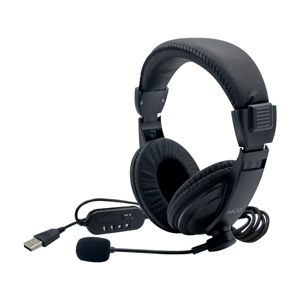 DIADEMA USB 2.0 XUE® G320 MIC GIRATORIO NEGRA C/CONTROL EN CABLE Garantía 6 Meses