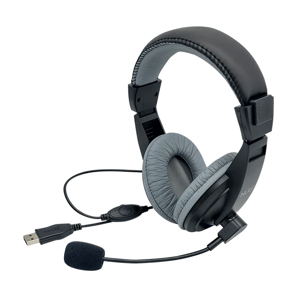 DIADEMA USB 2.0 XUE® H520 MIC GIRATORIO NEGRA/GRIS C/CONTROL EN CABLE Garantía 6 Meses