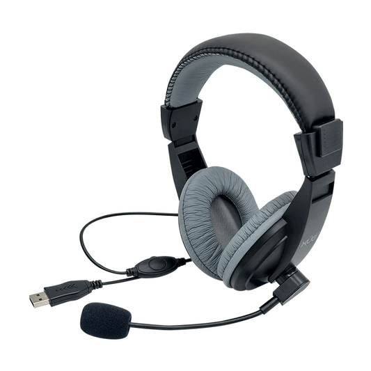 DIADEMA USB 2.0 XUE® H520 MIC GIRATORIO NEGRA/GRIS C/CONTROL EN CABLE Garantía 6 Meses