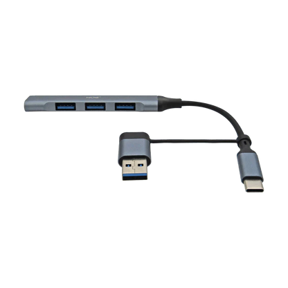 Hub expansor USB-C + Convertidor USB-C Hembra a USB 3.0 Macho a 4 x USB 3.0 , XUE® GRIS