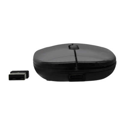 Mouse Inalámbrico Silencioso XUE 1600 DPI USB-C Negro Bluetooth + 2.4GHz