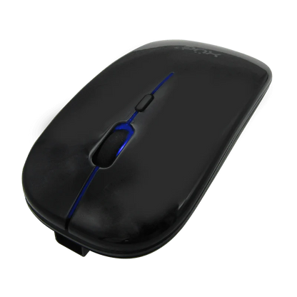 Mouse Inalámbrico Silencioso XUE 1600 DPI USB-C Negro Bluetooth + 2.4GHz