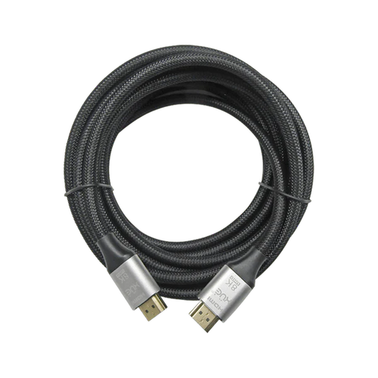 CABLE HDMI 8k 4320P V2.1 5M NEGRO 19+1 30AWG OD 7.0MM XUE® Garantía 1 Año