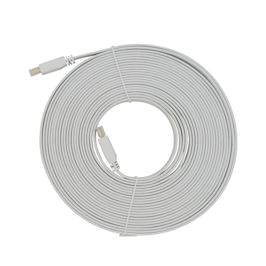 CABLE HDMI PLANO 4K 2160P V2.0 10M ARC 18Gbps 19+1 BLANCO XUE® Garantía 1 año