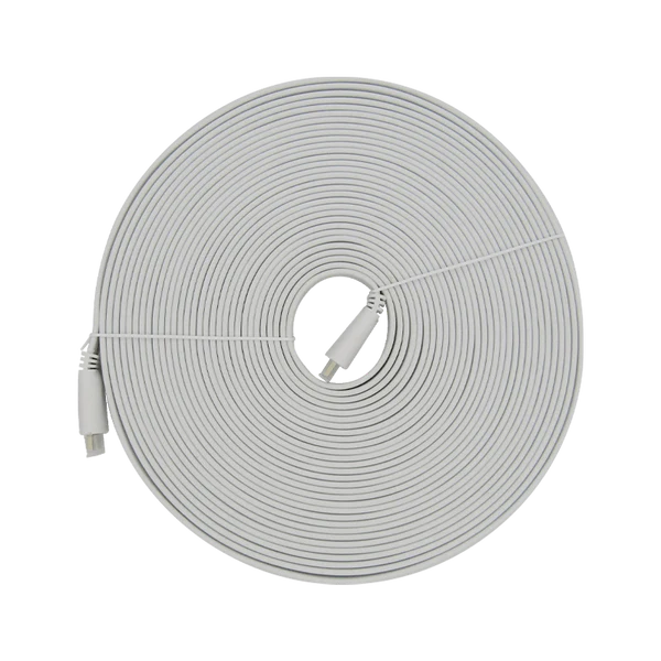 CABLE HDMI PLANO 4K 2160P V2.0 15M ARC 18Gbps 19+1 BLANCO XUE® Garantía 1 Año