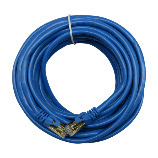 CABLE PATCHCORD UTP CAT6A 10M 26AWG 10Gbps CCA 80% PVC AZUL XUE® Garantía 1 Año