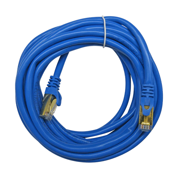 CABLE PATCHCORD UTP CAT6A 5M 26AWG 10Gbps CCA 80% PVC AZUL XUE® Garantía 1 Año