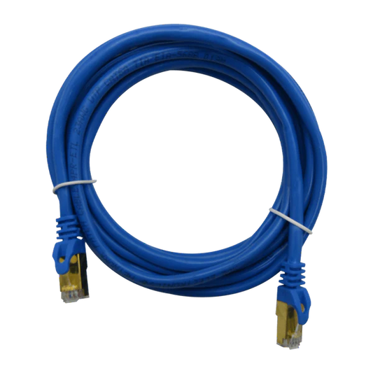 CABLE PATCHCORD UTP CAT6A 3M 26AWG 10Gbps CCA 80% PVC AZUL XUE® Garantía 1 Año