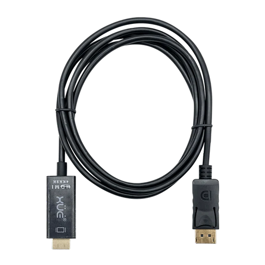 CABLE DISPLAYPORT A HDMI 1.8M 4K 30HZ/1080p 60Hz 3840×2160 28AWG FULL COPPER (NEGRO) XUE® Garantía 1 año