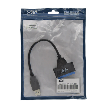 Convertidor USB 3.0 a SATA SSD 2.5", Marca XUE®
