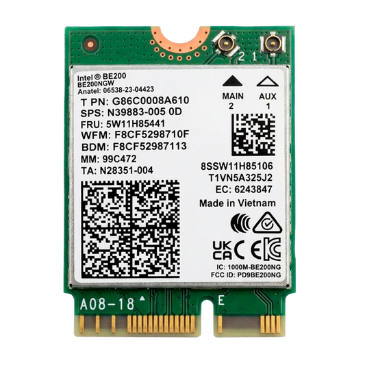 TARJETA WIFI M.2 2230 TRI BAND WIFI7 2.4G/5G/6G 5800M 802.11AX  BT5.4 INTEL BE200NGW Garantía 6 Meses