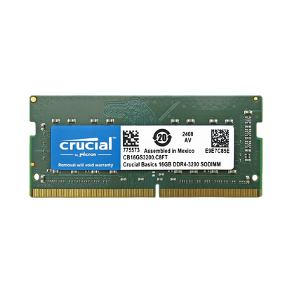 Memoria RAM 16GB para Laptop DDR4 PC4-25600 3200MHZ CL22 1.2V CB16GS3200 Marca Crucial Basics