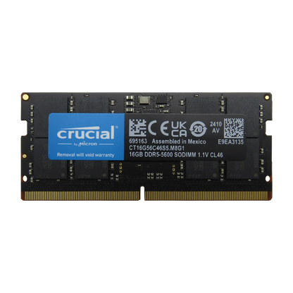 Memoria RAM 16GB para Laptop DDR5 PC5-44800 5600MHZ CL46 1.1V CT16G56C46S5 Marca Crucial