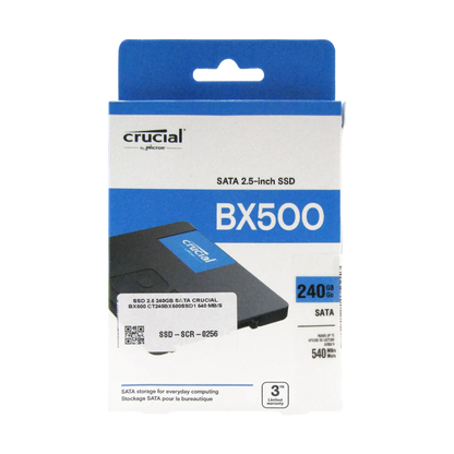 Disco de Estado Sólido SSD 2.5 240GB SATA Crucial BX500 CT240BX500SSD1 540 MB/S Marca Crucial