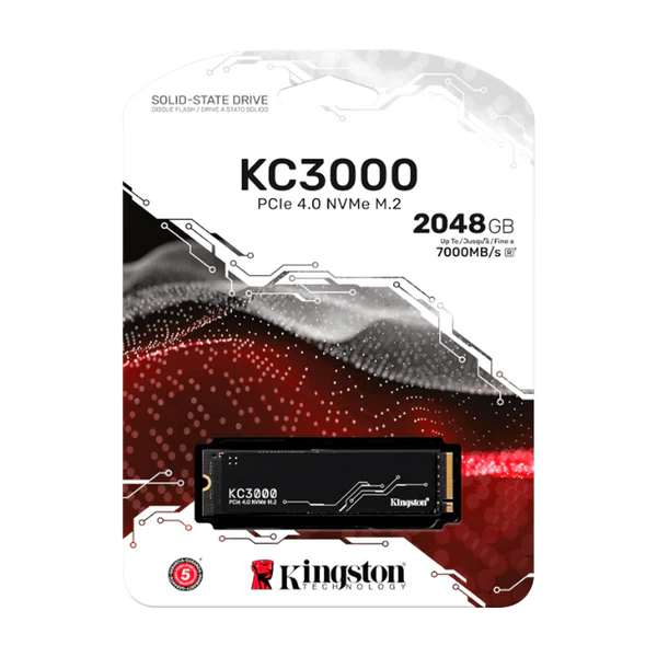 SSD PCI-E 4.0 M.2 2280 2TB NVME KINGSTON KC3000 SKC3000D/2048G 7000 MB/S Garantía 5 años