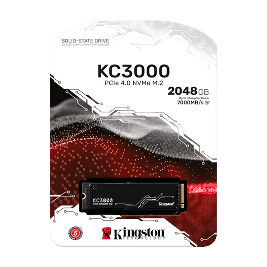 SSD PCI-E 4.0 M.2 2280 2TB NVME KINGSTON KC3000 SKC3000D/2048G 7000 MB/S Garantía 5 años