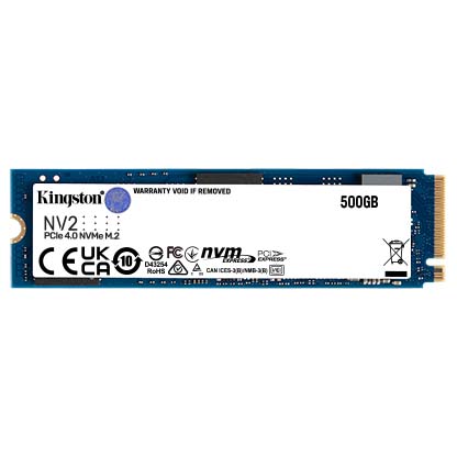 Disco de Estado Sólido SSD 500GB PCI-E 4.0 M.2 2280 NVMe NV2 SNV2S/500G R/W 3500/2800 MB/S Marca Kingston