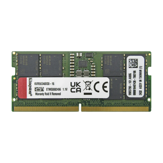 Memoria RAM 16GB para Laptop DDR5 PC5-44800 5600MHZ CL46 1.1V KVR56S46BS8-16 Marca Kingston