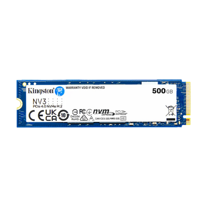Disco de Estado Sólido SSD 500GB PCI-E 4.0 M.2 2280 NVMe SNV3S/500G R/W 5000 MB/S Marca Kingston