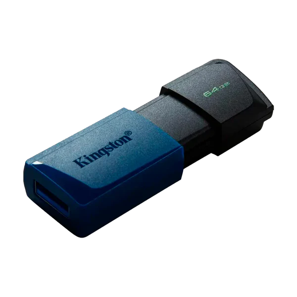 MEMORIA USB 3.2 64GB KINGSTON EXODIA M DATATRAVELER DTXM/64GB NEGRO RETRACTIL (CAPUCHON AZUL) Garantía 5 Años