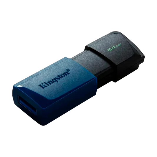MEMORIA USB 3.2 64GB KINGSTON EXODIA M DATATRAVELER DTXM/64GB NEGRO RETRACTIL (CAPUCHON AZUL) Garantía 5 Años