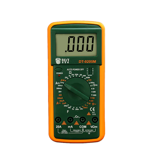 MULTIMETRO DIGITAL BEST 9205m 1000V, 20A, 200M, 20nF, CE Y ROHS. Garantía 6 Meses