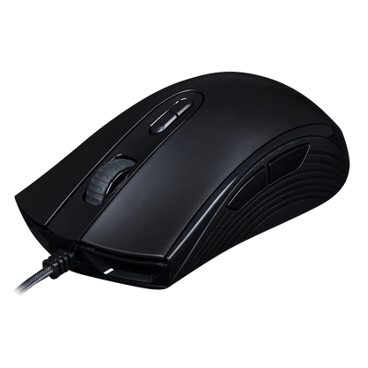 Mouse Gamer HyperX Pulsefire Core · Alámbrico USB-A · Sensor Pixart 3327 · 6.200 DPI · 87g · 7 Botones · RGB · Negro