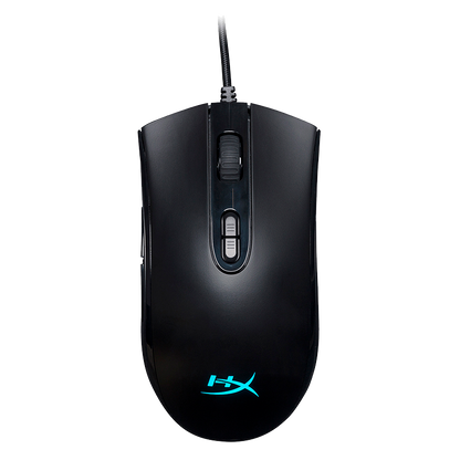 Mouse Gamer HyperX Pulsefire Core · Alámbrico USB-A · Sensor Pixart 3327 · 6.200 DPI · 87g · 7 Botones · RGB · Negro