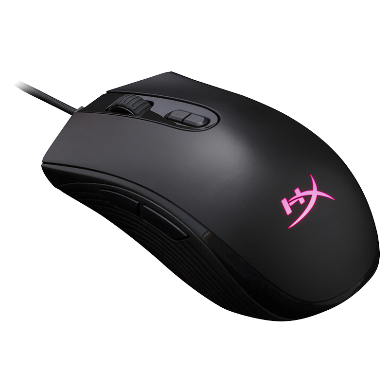 Mouse Gamer HyperX Pulsefire Core · Alámbrico USB-A · Sensor Pixart 3327 · 6.200 DPI · 87g · 7 Botones · RGB · Negro