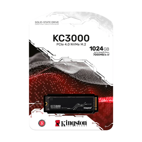 SSD PCI-E 4.0 M.2 2280 1TB NVME KINGSTON KC3000 SKC3000S/1024G 7000 MB/S Garantia 5 años