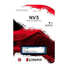 SSD PCI-E 4.0 M.2 2280 1TB NVME KINGSTON NV3 SNV3S/1000G R/W 6000 MB/S Garantia 5 años
