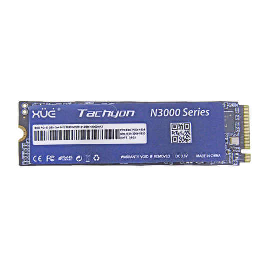 SSD PCI-E 3.0 M.2 2280 1TB NVME XUE® TACHYON N3000/1TB 3500/2850MB/S (TRAY PACKING) Garantía 3 años